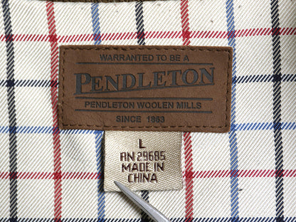 ペンドルトン 本革 スウェード レザー ジャケット メンズ L 革ジャン G9 タイプ ブルゾン ジャンパー スイングトップ チェック ライナー 茶