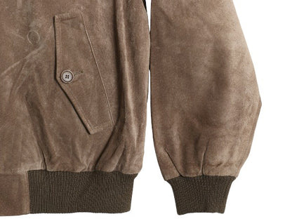 ペンドルトン 本革 スウェード レザー ジャケット メンズ L 革ジャン G9 タイプ ブルゾン ジャンパー スイングトップ チェック ライナー 茶