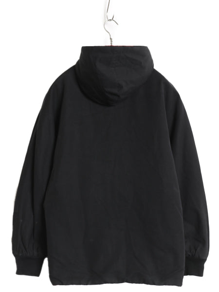 60s ★ Abercrombie&Fitch リバーシブル パーカー ジャケット メンズ S / ヴィンテージ コットン ウール チェック 黒 無地 フード ブルゾン