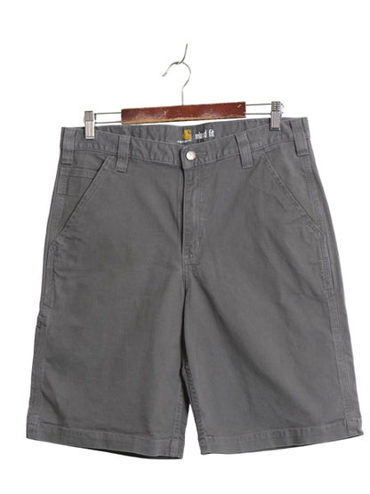 カーハート キャンバス ショートパンツ メンズ 34 古着 ワーク ストレッチ コットン ショーツ 短パン ダック ハーフパンツ ゆったり グレー