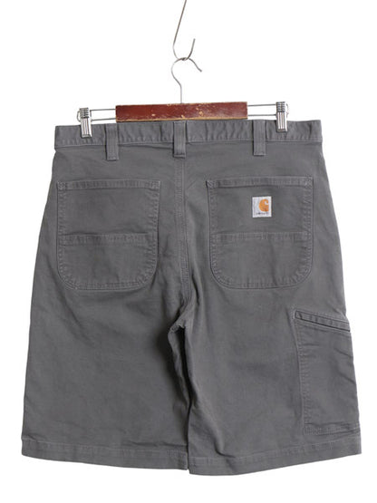 カーハート キャンバス ショートパンツ メンズ 34 古着 ワーク ストレッチ コットン ショーツ 短パン ダック ハーフパンツ ゆったり グレー