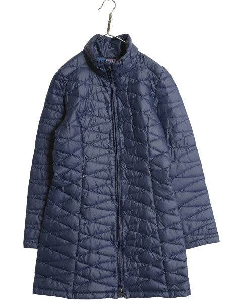 パタゴニア フィオナ パーカー レディース S / 14年製 ロング ダウン コート ジャケット 600フィル フルジップ ジャケット ハイネック 紺