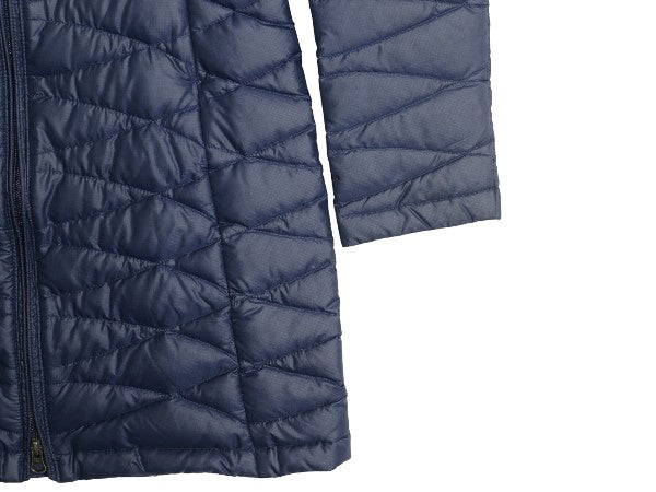 パタゴニア フィオナ パーカー レディース S / 14年製 ロング ダウン コート ジャケット 600フィル フルジップ ジャケット ハイネック 紺