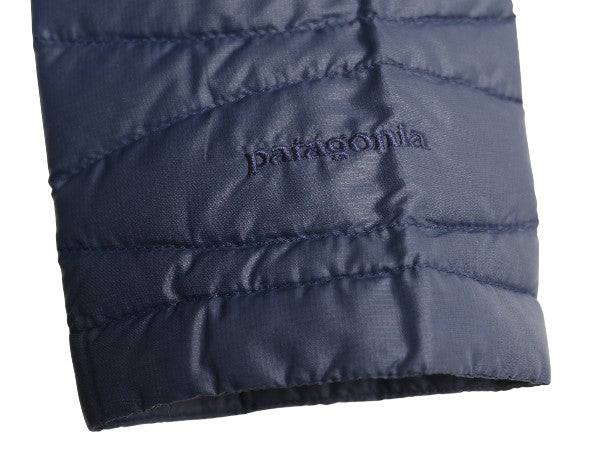 パタゴニア フィオナ パーカー レディース S / 14年製 ロング ダウン コート ジャケット 600フィル フルジップ ジャケット ハイネック 紺