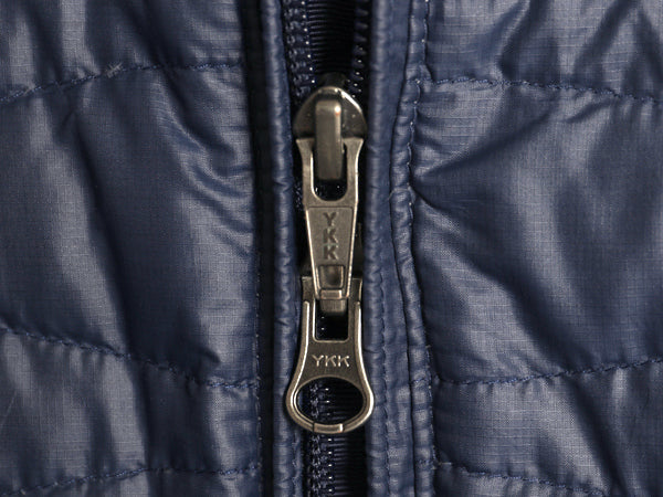 パタゴニア フィオナ パーカー レディース S / 14年製 ロング ダウン コート ジャケット 600フィル フルジップ ジャケット ハイネック 紺