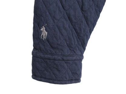 ポロ ラルフローレン キルティング シャツ ジャケット メンズ L フルジップ スナップ スウェット 素材 長袖シャツ ジャンパー ボックス 紺