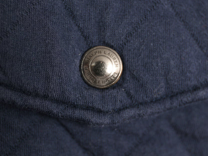 ポロ ラルフローレン キルティング シャツ ジャケット メンズ L フルジップ スナップ スウェット 素材 長袖シャツ ジャンパー ボックス 紺