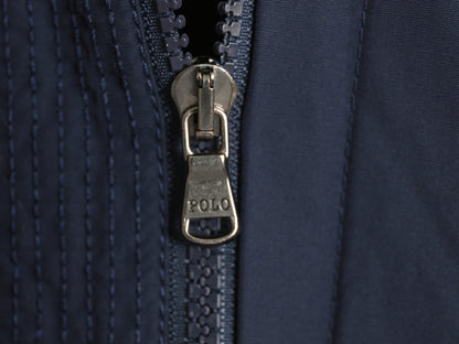 ポロ ラルフローレン キルティング シャツ ジャケット メンズ L フルジップ スナップ スウェット 素材 長袖シャツ ジャンパー ボックス 紺