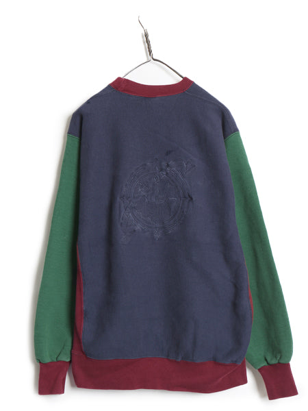 90s USA製 ハードロックカフェ 両面 刺繍 スウェット メンズ レディース L オールド トレーナー 裏起毛 企業物 リバース タイプ クレイジー