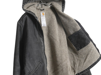 US企画 カーハート ダック シエラ ジャケット レディース L 古着 裏 ボア パイル フリース フルジップ ブルゾン アクティブ ワーク 廃盤 黒