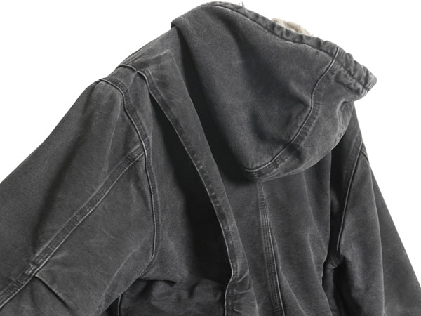 US企画 カーハート ダック シエラ ジャケット レディース L 古着 裏 ボア パイル フリース フルジップ ブルゾン アクティブ ワーク 廃盤 黒