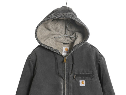 US企画 カーハート ダック シエラ ジャケット レディース L 古着 裏 ボア パイル フリース フルジップ ブルゾン アクティブ ワーク 廃盤 黒