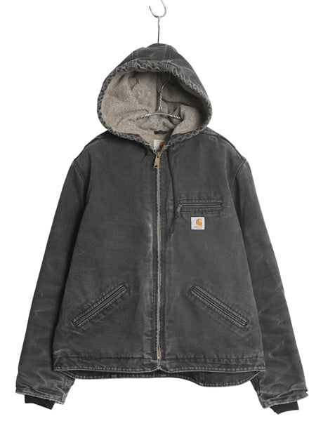 US企画 カーハート ダック シエラ ジャケット レディース L 古着 裏 ボア パイル フリース フルジップ ブルゾン アクティブ ワーク 廃盤 黒