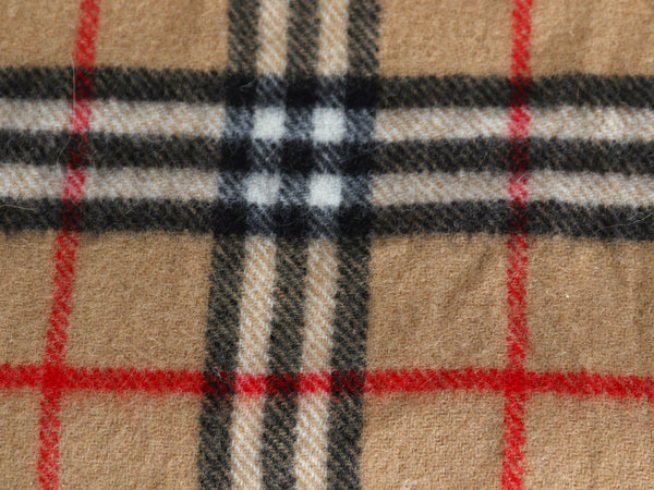 90s イギリス製 バーバリー チェック マフラー メンズ レディース オールド 100% ラム ウール フリンジ付き ノバチェック ストール 旧タグ 