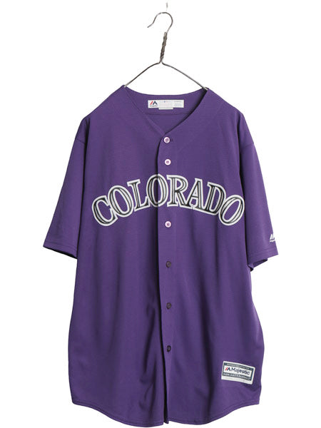 USA製 ロッキーズ ベースボール シャツ メンズ XL / MLB オフィシャル マジェスティック 大リーグ ユニフォーム ゲームシャツ 大きいサイズ
