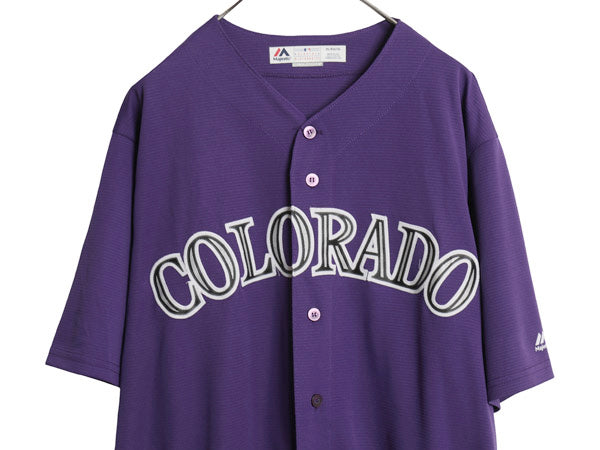 USA製 ロッキーズ ベースボール シャツ メンズ XL / MLB オフィシャル マジェスティック 大リーグ ユニフォーム ゲームシャツ 大きいサイズ