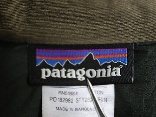 パタゴニア トグル ダウン ジャケット レディース M 古着 14年製 600フィル オーガニック コットン キャンバス ジャンパー ブルゾン カーキ