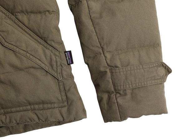 パタゴニア トグル ダウン ジャケット レディース M 古着 14年製 600フィル オーガニック コットン キャンバス ジャンパー ブルゾン カーキ