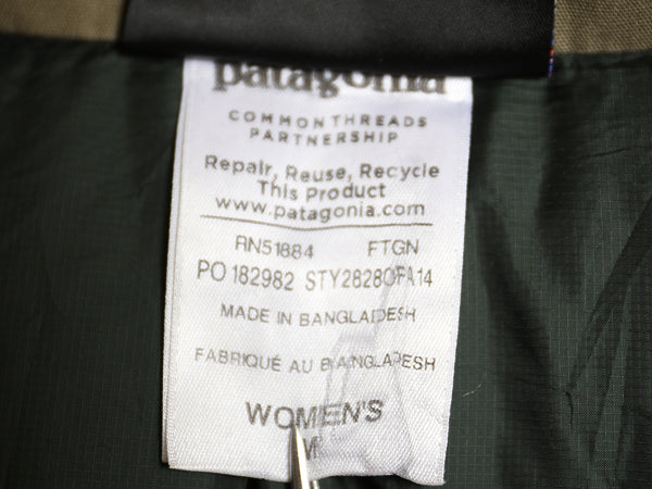 パタゴニア トグル ダウン ジャケット レディース M 古着 14年製 600フィル オーガニック コットン キャンバス ジャンパー ブルゾン カーキ