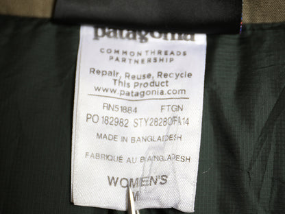 パタゴニア トグル ダウン ジャケット レディース M 古着 14年製 600フィル オーガニック コットン キャンバス ジャンパー ブルゾン カーキ
