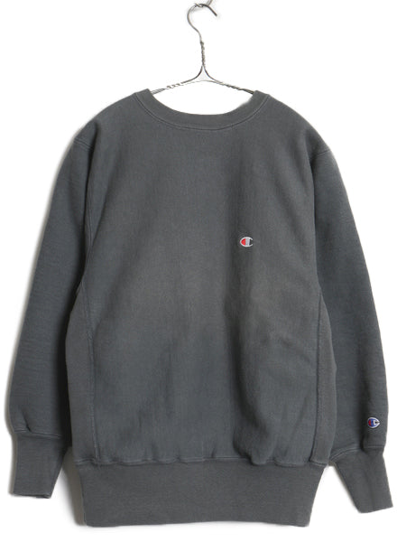 90s USA製 ★ チャンピオン リバースウィーブ スウェット メンズ M / オールド トレーナー ワンポイント 目付き ヘビーウェイト チャコール