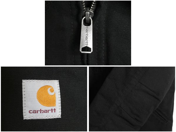 ほぼ デッドストック カーハート デトロイト ジャケット メンズ L 新品 ダック ワーク ブランケット ライナー付き ブルゾン フルジップ 黒