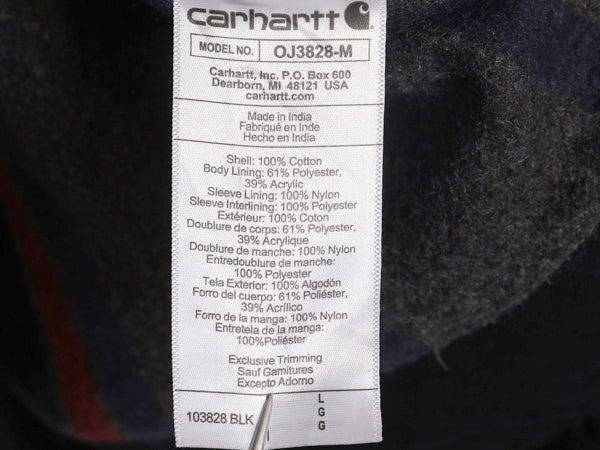 ほぼ デッドストック カーハート デトロイト ジャケット メンズ L 新品 ダック ワーク ブランケット ライナー付き ブルゾン フルジップ 黒