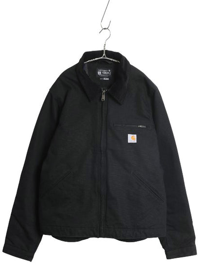 ほぼ デッドストック カーハート デトロイト ジャケット メンズ L 新品 ダック ワーク ブランケット ライナー付き ブルゾン フルジップ 黒