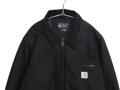 ほぼ デッドストック カーハート デトロイト ジャケット メンズ L 新品 ダック ワーク ブランケット ライナー付き ブルゾン フルジップ 黒