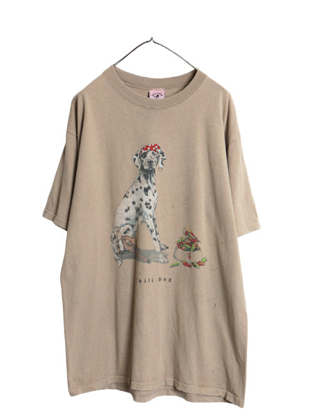 90s USA製 ドッグ アート イラスト 両面 プリント Tシャツ メンズ XL / オールド イヌ アニマル グラフィック ヘビーウェイト 大きいサイズ