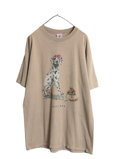 90s USA製 ドッグ アート イラスト 両面 プリント Tシャツ メンズ XL / オールド イヌ アニマル グラフィック ヘビーウェイト 大きいサイズ