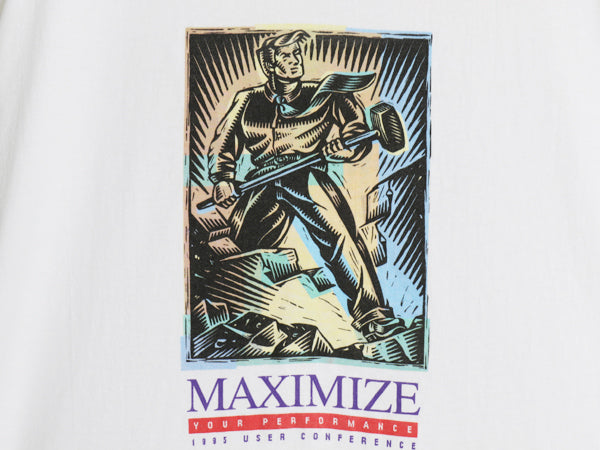 90s USA製 ★ INFORMIX 企業物 イラスト プリント Tシャツ メンズ XL / オールド 当時物 コンピューター シングルステッチ 大きいサイズ 白