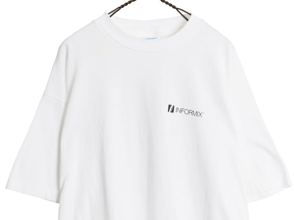 90s USA製 ★ INFORMIX 企業物 イラスト プリント Tシャツ メンズ XL / オールド 当時物 コンピューター シングルステッチ 大きいサイズ 白