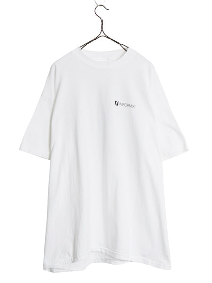 90s USA製 ★ INFORMIX 企業物 イラスト プリント Tシャツ メンズ XL / オールド 当時物 コンピューター シングルステッチ 大きいサイズ 白