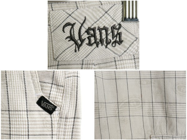☆ VANS チェック カーゴ ショートパンツ メンズ 34 / Y2K ストリート コットン ショーツ ルーズ ワイド バギー ハーフパンツ 短パン 膝丈