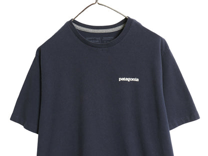 パタゴニア 両面 プリント 半袖 Tシャツ メンズ M / 21年製 アウトドア P6 ボックスロゴ バックプリント カットソー トップス シンプル 紺