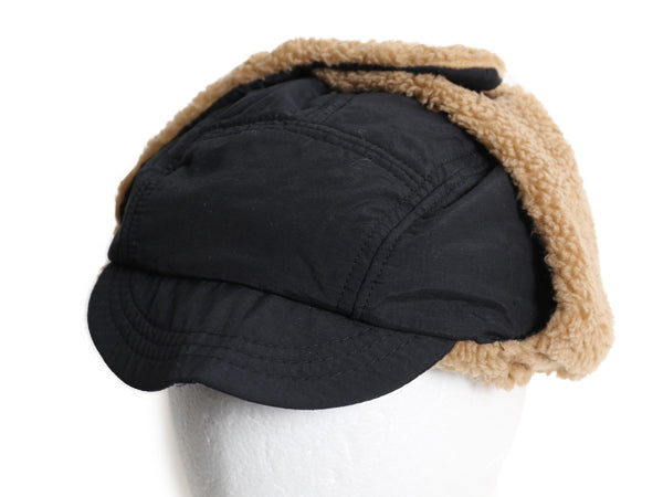 90s USA製 エルエルビーン 耳当て付き ナイロン キャップ メンズ レディース L XL オールド 裏 ボア パイル フリース 中綿 ゴアテックス 黒