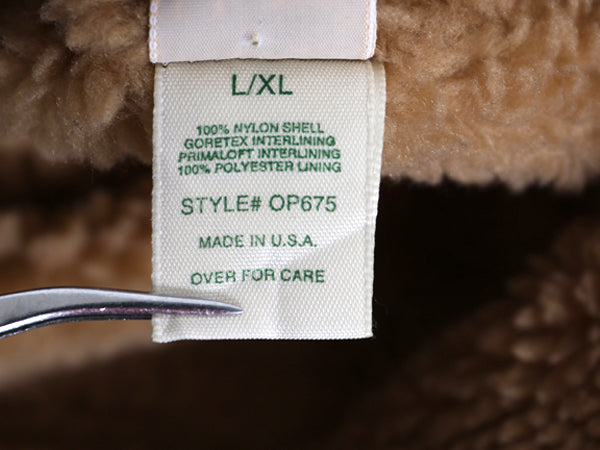 90s USA製 エルエルビーン 耳当て付き ナイロン キャップ メンズ レディース L XL オールド 裏 ボア パイル フリース 中綿 ゴアテックス 黒