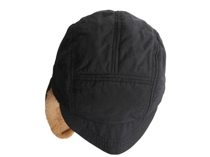 90s USA製 エルエルビーン 耳当て付き ナイロン キャップ メンズ レディース L XL オールド 裏 ボア パイル フリース 中綿 ゴアテックス 黒