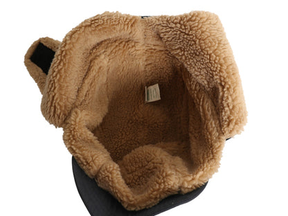 90s USA製 エルエルビーン 耳当て付き ナイロン キャップ メンズ レディース L XL オールド 裏 ボア パイル フリース 中綿 ゴアテックス 黒