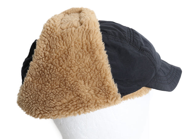 90s USA製 エルエルビーン 耳当て付き ナイロン キャップ メンズ レディース L XL オールド 裏 ボア パイル フリース 中綿 ゴアテックス 黒