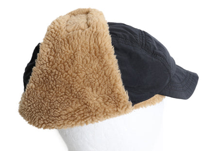 90s USA製 エルエルビーン 耳当て付き ナイロン キャップ メンズ レディース L XL オールド 裏 ボア パイル フリース 中綿 ゴアテックス 黒