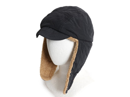 90s USA製 エルエルビーン 耳当て付き ナイロン キャップ メンズ レディース L XL オールド 裏 ボア パイル フリース 中綿 ゴアテックス 黒