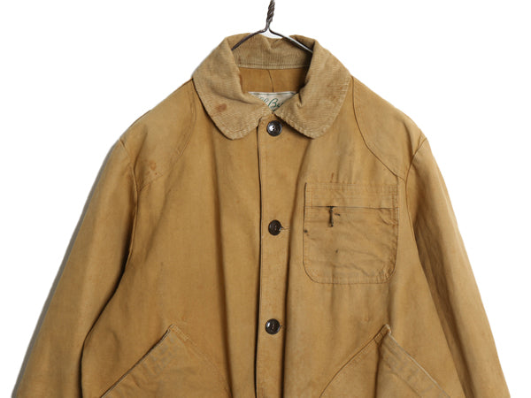 60s 70s 筆記体タグ ★ エルエルビーン ダック ハンティング ジャケット メンズ M 程 USA製 ヴィンテージ カバーオール フィールド コート 