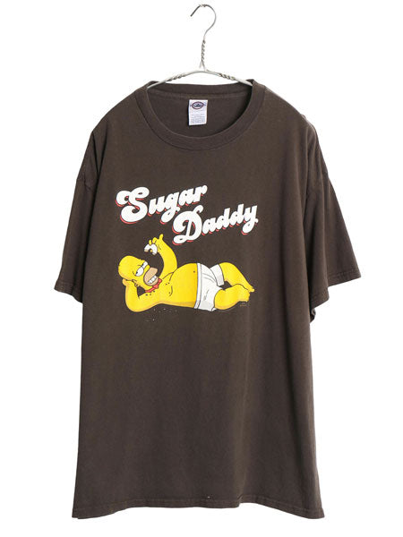 00s シンプソンズ イラスト メッセージ プリント Tシャツ メンズ XL 古着 オールド オフィシャル キャラクター グラフィック 大きいサイズ