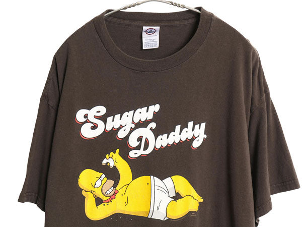 00s シンプソンズ イラスト メッセージ プリント Tシャツ メンズ XL 古着 オールド オフィシャル キャラクター グラフィック 大きいサイズ