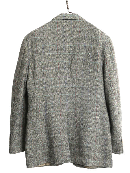 90s USA製 ポロ ラルフローレン ツイード テーラード ジャケット メンズ L 程 オールド ブレザー ウール ヘリンボーン ストライプ チェック