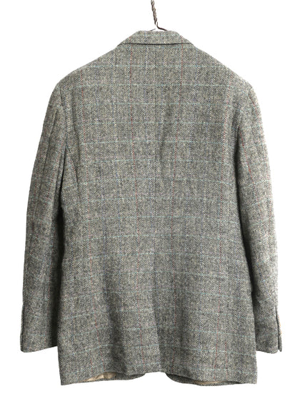 90s USA製 ポロ ラルフローレン ツイード テーラード ジャケット メンズ L 程 オールド ブレザー ウール ヘリンボーン ストライプ チェック