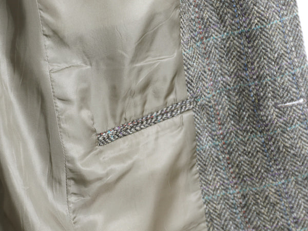 90s USA製 ポロ ラルフローレン ツイード テーラード ジャケット メンズ L 程 オールド ブレザー ウール ヘリンボーン ストライプ チェック