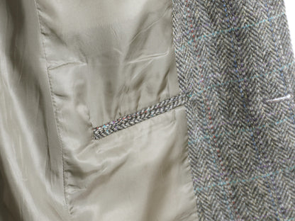 90s USA製 ポロ ラルフローレン ツイード テーラード ジャケット メンズ L 程 オールド ブレザー ウール ヘリンボーン ストライプ チェック